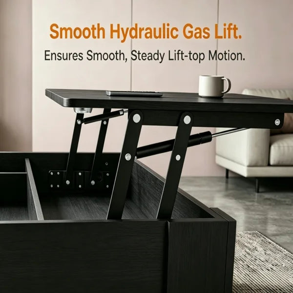 Lift Top Coffee Table, Expandable Coffee Table with Hidden Storage