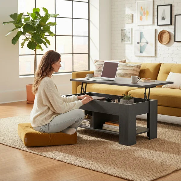 Lift Top Coffee Table, Expandable Coffee Table with Hidden Storage